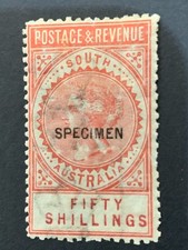 Australia - Sth. Aust - 1886-96 - Long Tom 'SPECIMEN'  - 50/-  Pink - MINT