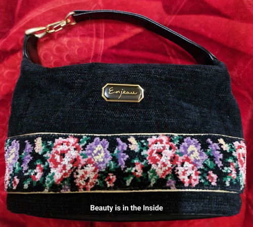 Enjeau handbag chenille black - enjeau,