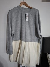 George BNWT Grey Jumper White Hem Dress Size 22 Plus Size Casual