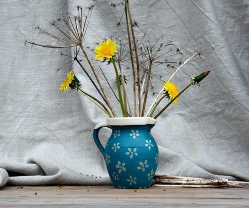 Hand painted rustic pitcher - painted,