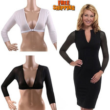 WOMEN MESH SHEER CROP TOP LONG