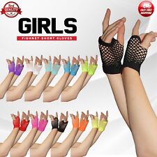 Short Fishnet Gloves Neon