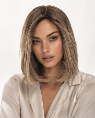 Brown rooted blonde wig - blonde,