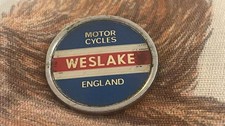 WESLAKE--1970'S- SPEEDWAY -METAL BADGE--SILVER METAL