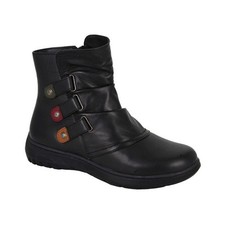 Mod Comfys Womens/Ladies Leather Extra Wide Ankle Boots  DF2463