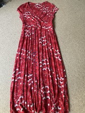 Boden Floral Jersey Maxi Dress In Red Size 16 VGC