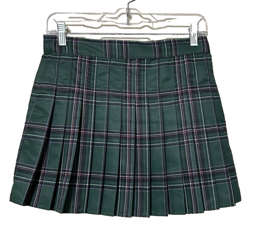 Love fire pleated green plaid - pleated,