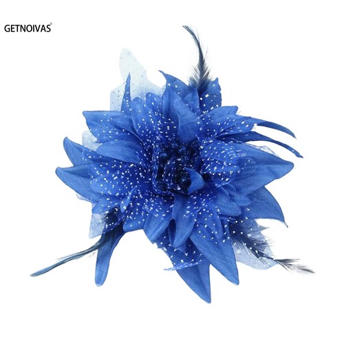 Flower feather fascinator hair - fascinator,
