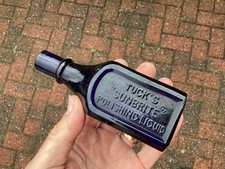 Tuck’s “Sunbrite” Polishing Liquid Cobalt Blue Glass Bottle 