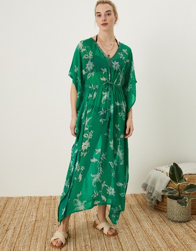 Monsoon kai print kaftan - print, green