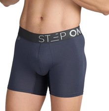 STEP ONE Mens Underwear Trunk Briefs 1 Pair 3D Pouch Smoking Gun Grey Medium