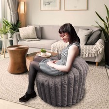 Ribbed faux fur bean - faux,