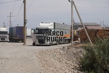 Truck Photo DAF XF Refrigerated Semi Trailer Kyrgyzstan White #w2wr