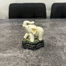 Vintage Painted Cast Iron Elephant Door Stop Kitsch Decor