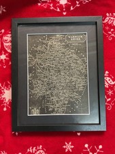 RARE Antique Map , W Pinnock , 1832 , Warwickshire , England , OOAK FRAMED