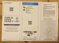 PSG v Tottenham 26.11.25 Champions League Parc Des Prince Paper Ticket Stub