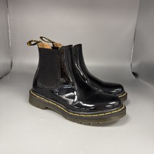 Dr. Martens Black Patent Leather Chelsea Boots Size 4 UK Leather Doc Shoes
