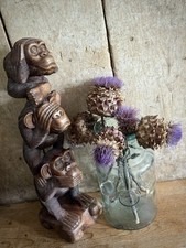 Vintage Handcrafted Monkeys Statue Sculpture Ornament  20 Inch Height