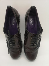 Hotter Ladies Dark Burgundy Leather Comfort Concept Brogues, UK size 7