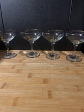 Vintage Set of 4 Babycham Gold Rimmed Glasses.