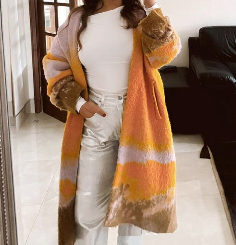Zara yellow sunset chunky lana