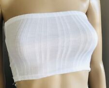 BOOB TUBE UK SIZE 2XS UK 4/6 WHITE RIB KNIT PRIMARK
