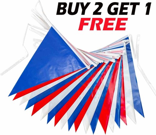 33ft 10m pvc - bunting, red