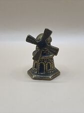 Brass Windmill Bell Figurine Rings Clapper & Spinning Blades