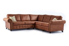 SOFAINSTORE Belgrave Tan Suede Corner Sofa – Chesterfield Style | 5 Seater