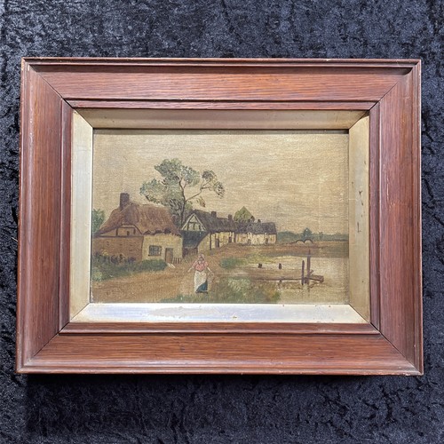 Antique naive oil painting - antique,