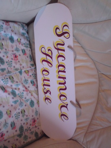 House sign hand painted - house, style