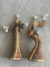 2x Resin Japanese Geisha Fan