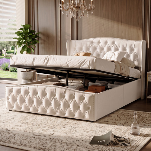 4ft6 double ottoman bed - double,