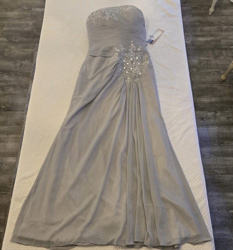 Elegant grey chiffon strapless - elegant,