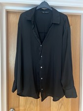 Zara Black Satin Long Sleeved