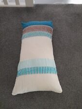 Next Teal/white Rectangular Cushion