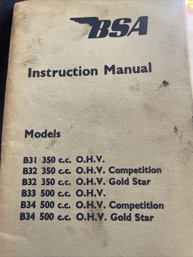 Bsa motorcycles instruction - bsa,