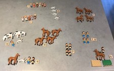 Vintage Bluebird oh penny miniature toy figures - people, horses,dogs etc.