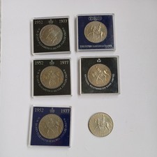 1952-1977  H.M. Queen Elizabeth II Silver Jubilee Crown Commemorative Coin x6