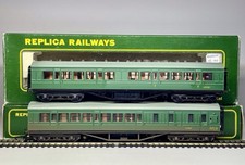 2x Replica Railways 12202 12212 57' Coaches Repainted BR (SR) Green - OO Gauge
