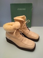 'Manas Looping' Italian ladies leather fur lined ankle boots size 41, size 7.5UK