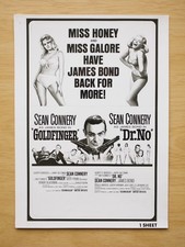 1966 Dr No Goldfinger Double Bill James Bond US Press Photo 1 Sheet Poster