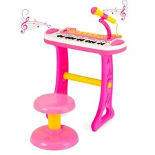 Kids Electronic Keyboard Organ Piano Lights 31 Keys With Microphone & Stool
