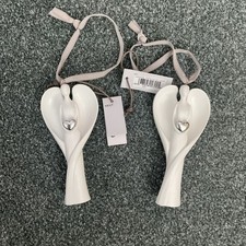 2 x Next Angel Hanging Christmas Tree Decoration White/ Silver Heart Resin 12cm