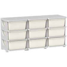 HOMCOM Kids Storage Units with Drawers 3 Tier Chest Dresser Tower Cream