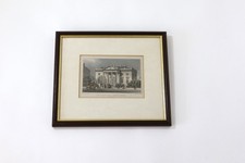 Antique Engraving Print Physicians Hall Edinburgh  Framed Etching 11” X 10”