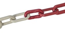 25m JSP RF HDC000-275-460 8mm PLASTIC CHAIN Linked Safety Barrier | Red White