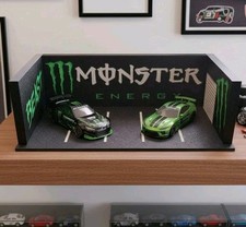 Diorama Monster Energy Style Hot Wheels 1/64 Parking Lot Garage Matchbox Diecast