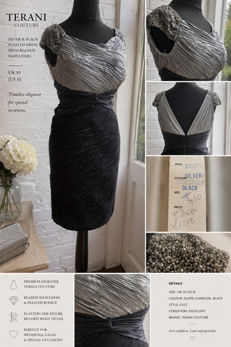 Terani couture beaded cocktail - couture,