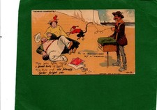 Vintage Comic Postcard Seaside Comforts by Tom Browne posted 1907